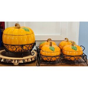 VTG Temp-tations by Tara Fresh Crop Pumpkin Tureen &Soup Bowls